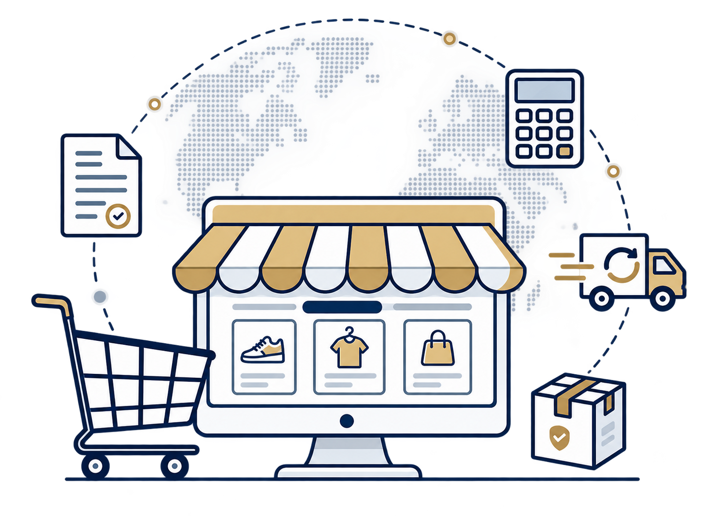 ECサイト運営のイメージイラスト